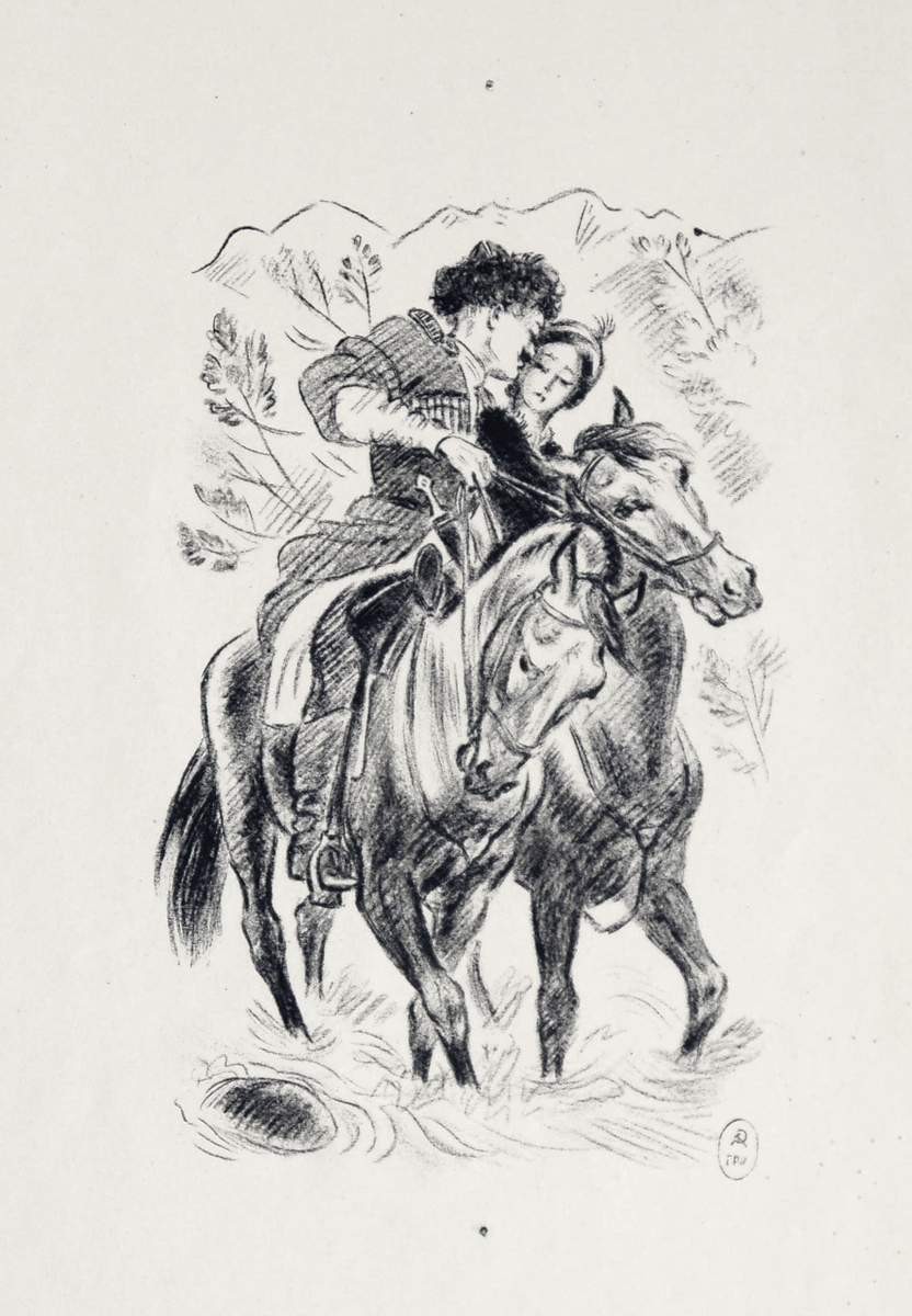 Иллюстрация к повести М. Ю. Лермонтова: «Герой нашего времени», Nikolay Tyrsa, 1940