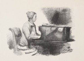 Портрет жены художника Е. И. Шиллинговской за роялем