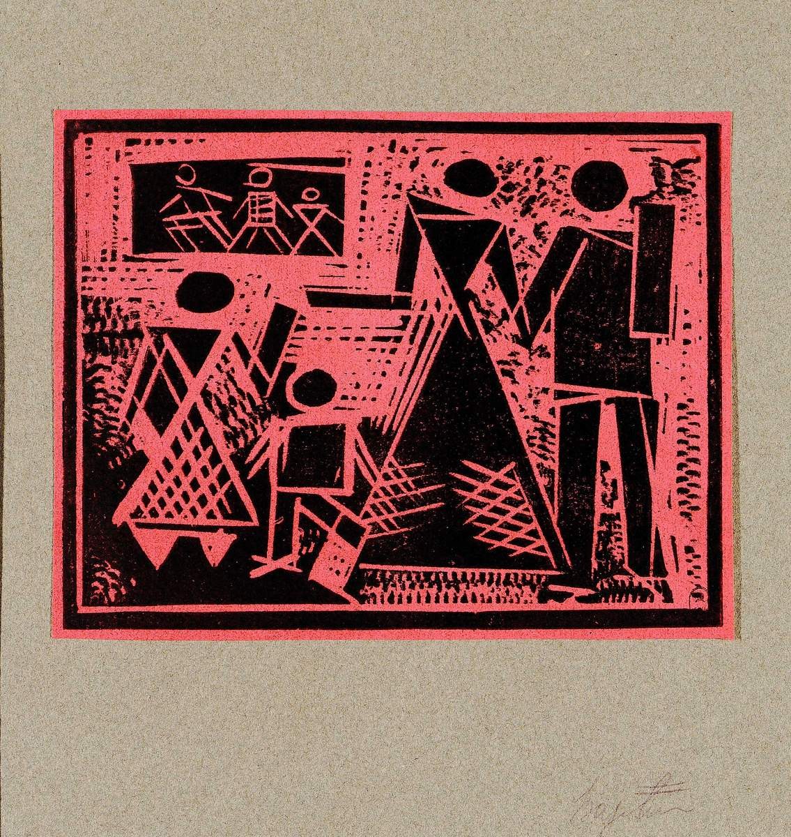 Композиция из четырех фигур: мужской, женской и двух детских, Varvara Stepanova, 1919