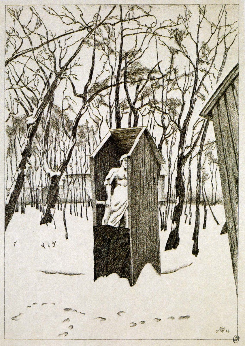 Летний сад зимой, Mstislav Valerianovitch Dobuzinski, 1922