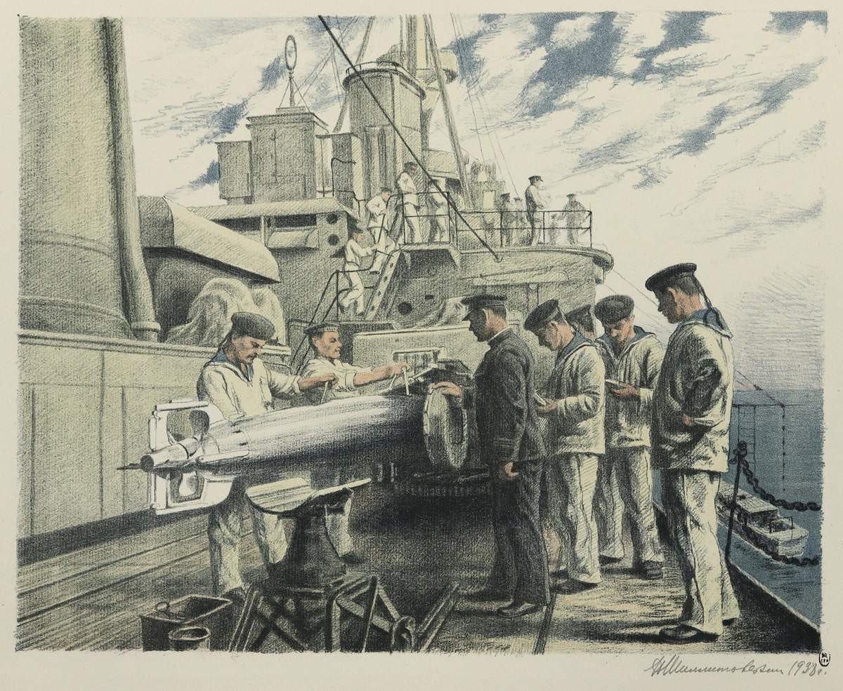 Зарядка торпедного снаряда, Pavel Shillingovsky, 1938