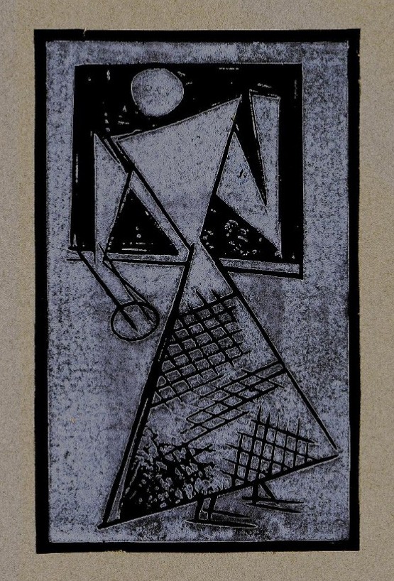 Женская фигура, составленная из треугольников и кругов, Varvara Stepanova, 1919