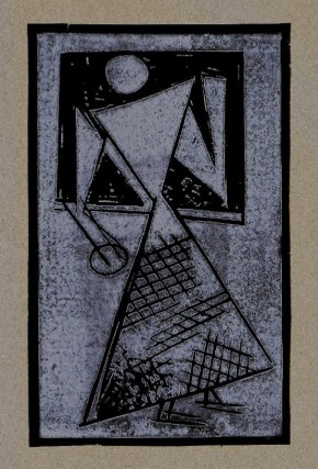 Женская фигура, составленная из треугольников и кругов