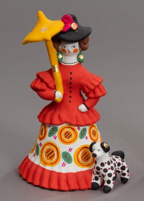 Барыня с зонтиком и собачкой