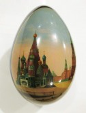 Яйцо пасхальное с изображением сцены Воскресения Христова, Собора Василия Блаженного и Спасской башни Кремля