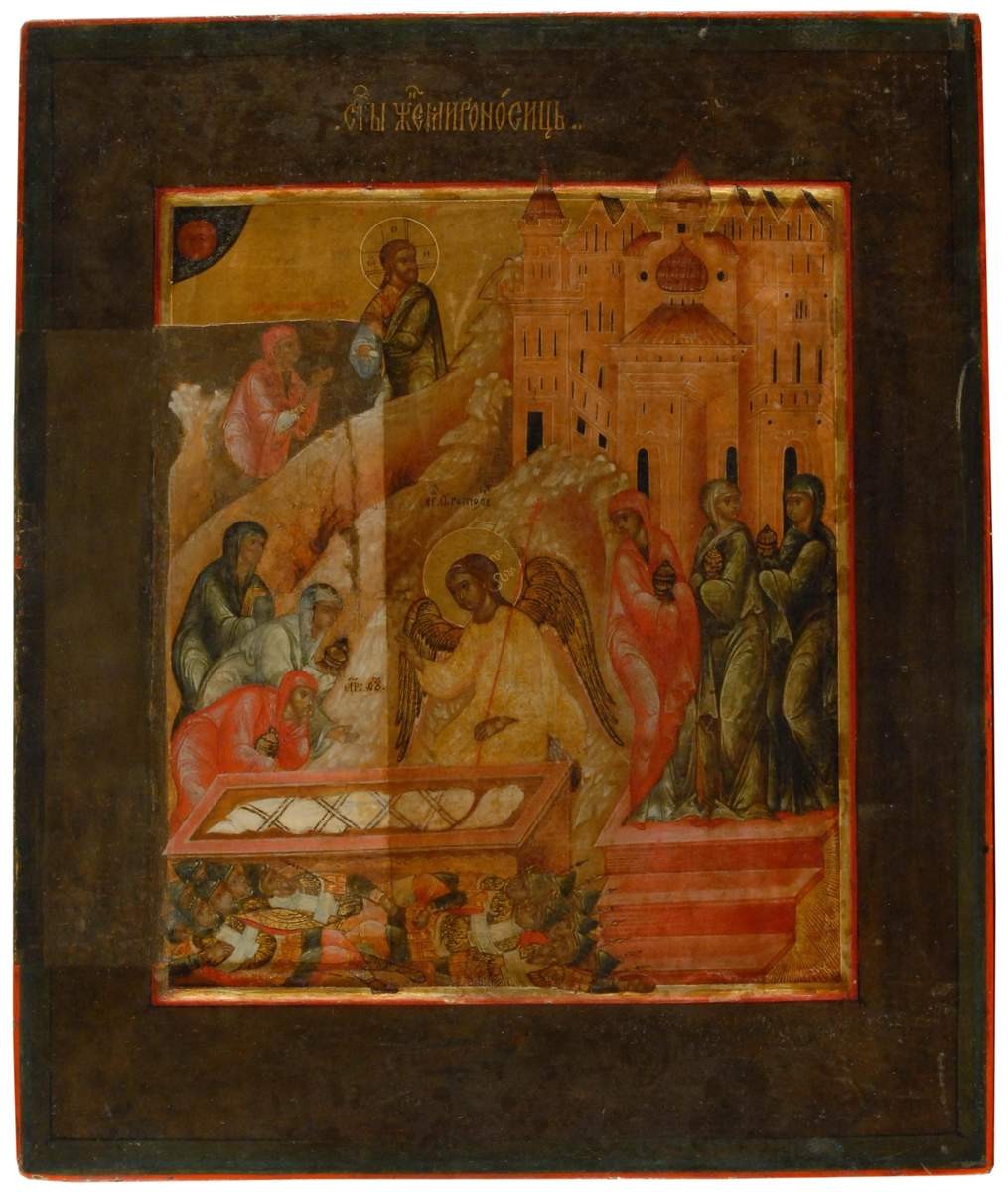 Икона. Жены мироносицы у гроба, Mikhail Master, early 17th century