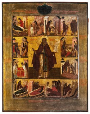 Преподобный Сергий Радонежский, с житием в 12 клеймах