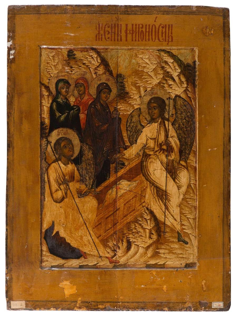 Икона. Жены мироносицы у гроба, late 17th century