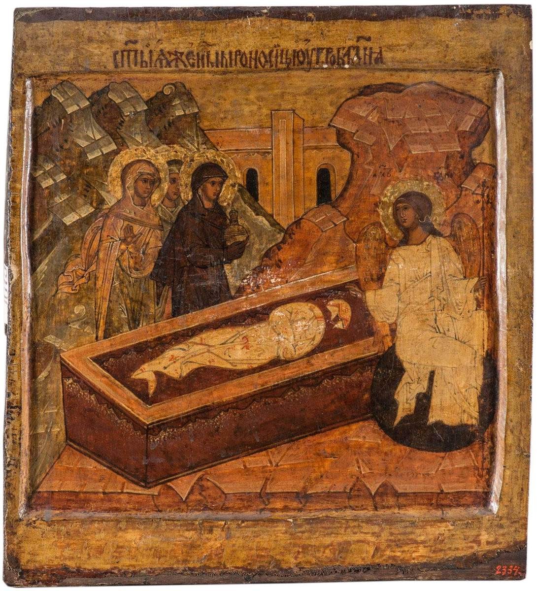Икона. Жены мироносицы у гроба, 17th century