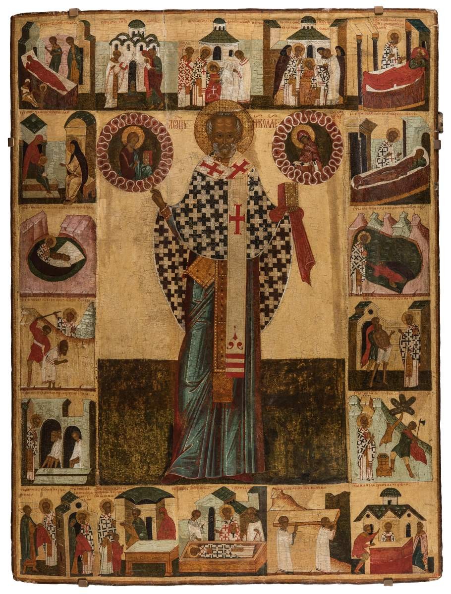 Святой Николай Чудотворец с житием в 18 клеймах, first half of the – mid-16th century
