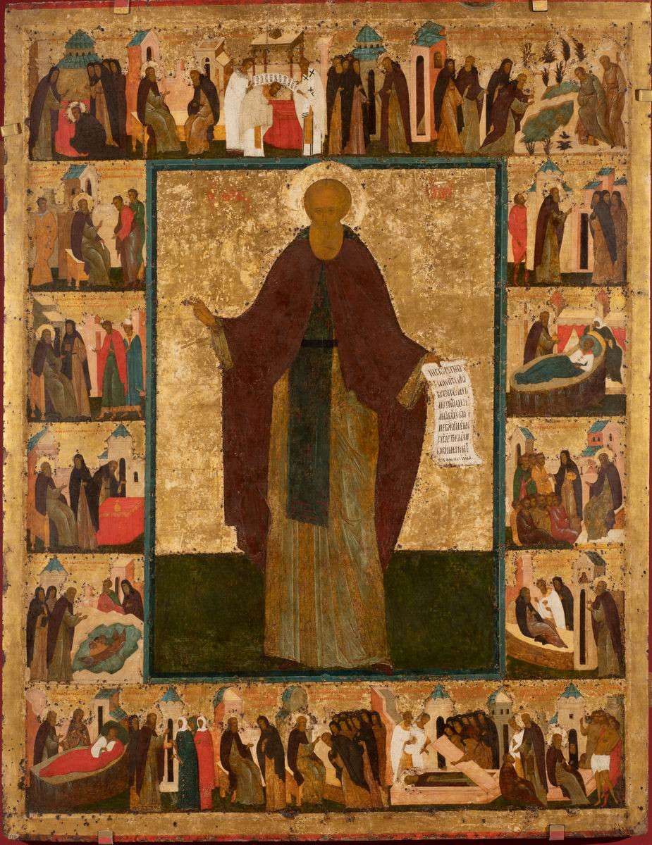 Преподобный Кирилл Белозерский, с житием в двадцати одном клейме, Dionisius and workshop, early 16th century