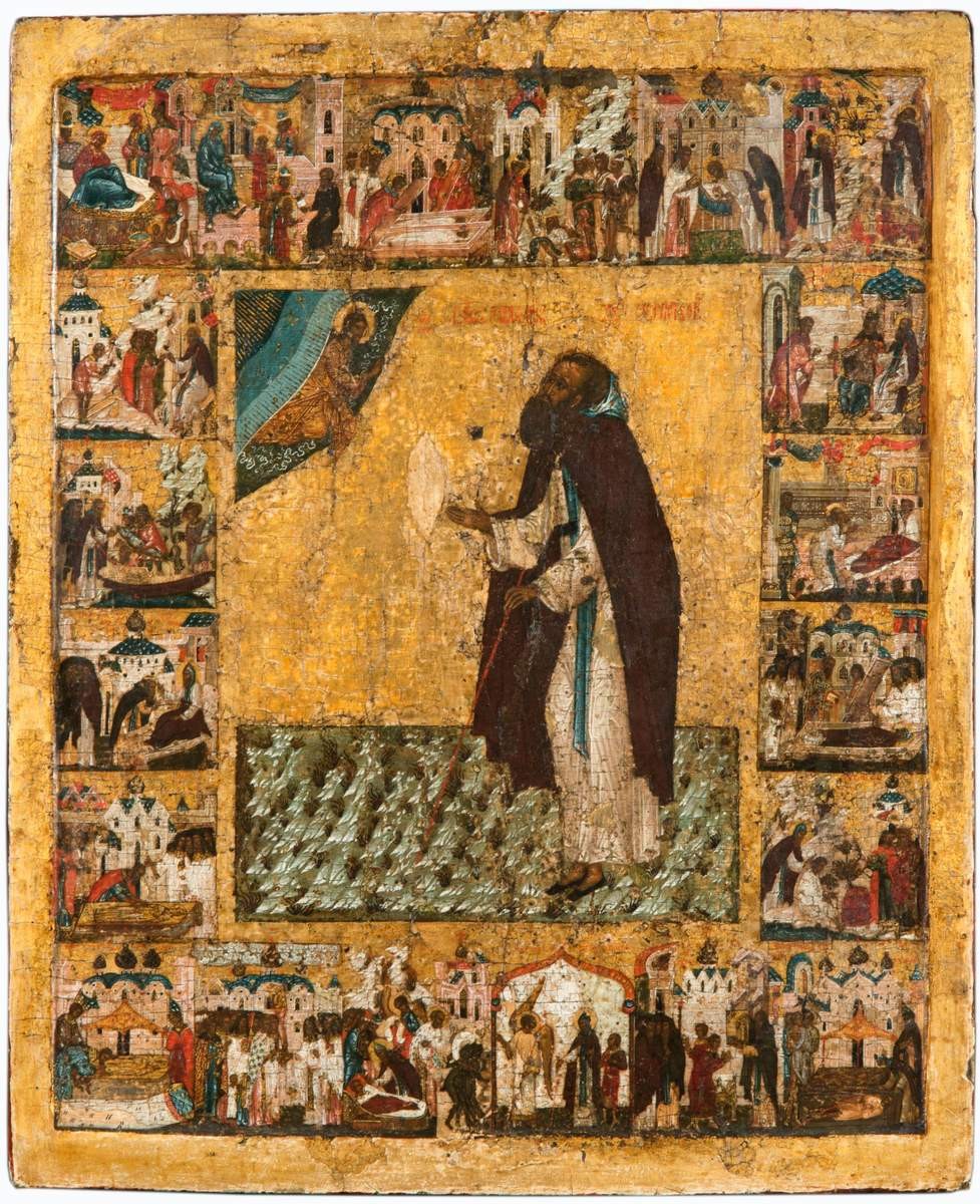 Варлаам Хутынский, с житием в двадцати клеймах, 1550–1560-е