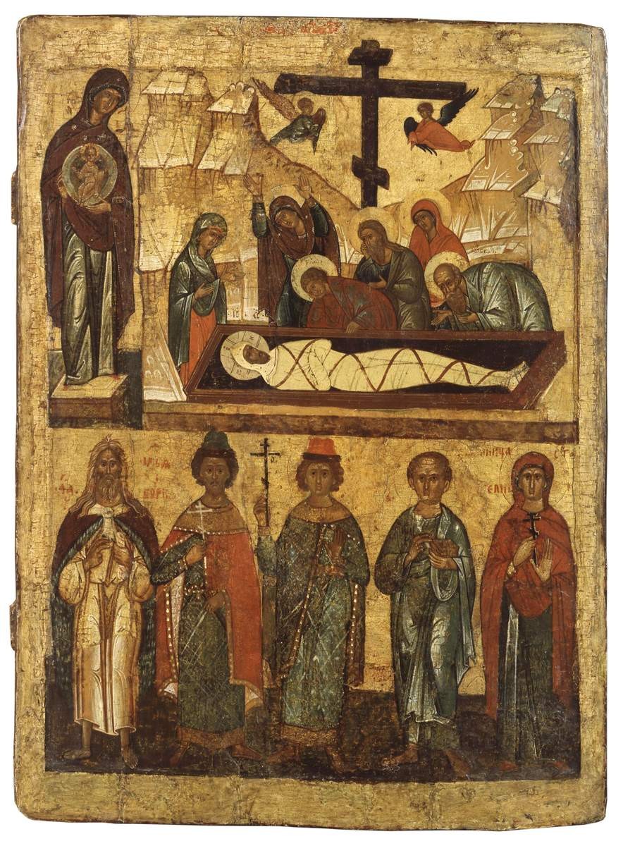 Положение во гроб. Богоматерь и избранные святые, first half of the 16th century