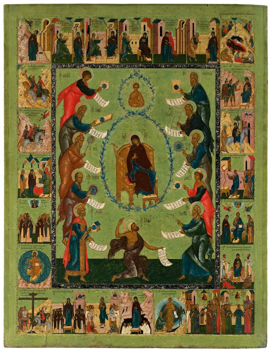 Похвала Богоматери с Акафистом в 24-х клеймах, mid-16th century