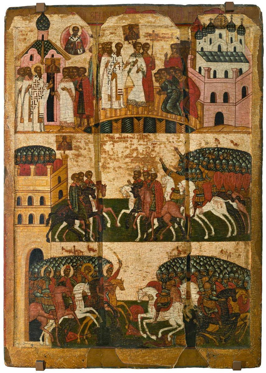 Чудо от иконы «Знамение» (Битва новгородцев с суздальцами), early 16th century