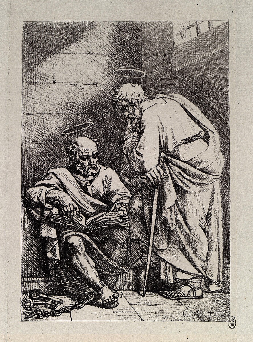 Апостолы Петр и Павел в темнице, Aleksey Yegorov, 1814