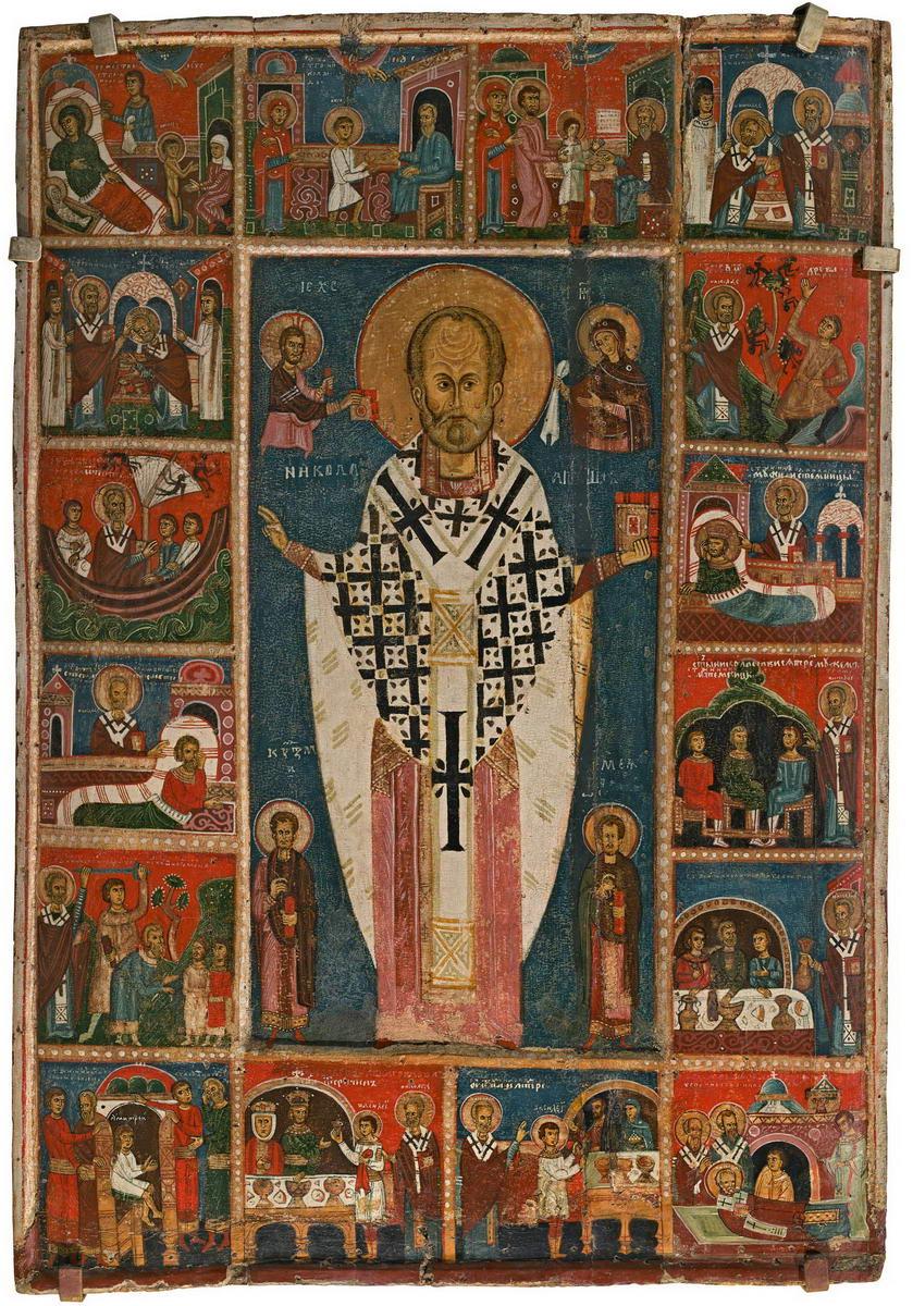 Святой Николай Чудотворец, с житием в 16 клеймах, early 14th century