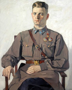 Портрет Героя Советского Союза летчика-истребителя Александра Алексеевича Липилина
