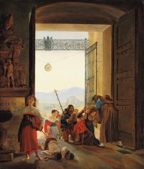 Пилигримы в дверях Латеранской базилики