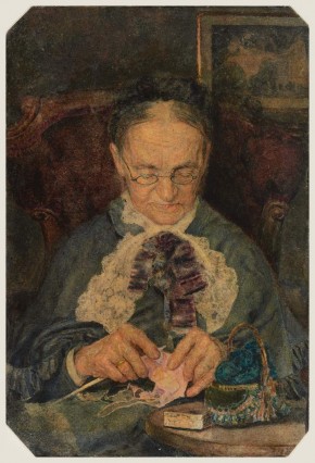 Портрет старушки Кнорре за вязанием