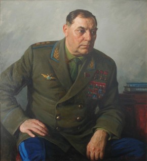 Портрет летчика Александра Покрышкина, трижды Героя Советского Союза
