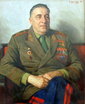 Дважды Герой Советского Союза Маршал бронетанковых войск М. Е. Катуков