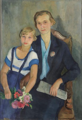 Портрет стахановки Гладковой с дочерью