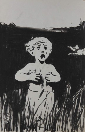 Эскиз плаката с изображением мальчика
