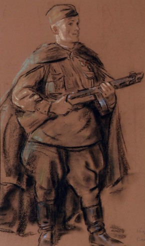 Портрет гвардии капитана Сорокина М.Я.