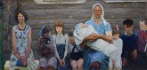 Портрет матери-героини Веры Петровны Пакетовой с детьми