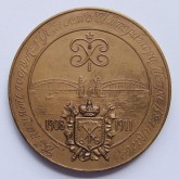 Медаль на сооружение моста имени Петра Великого в Санкт-Петербурге