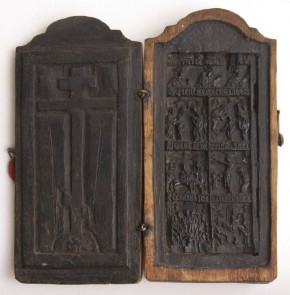 Складень двухстворчатый «Голгофский крест. Пророки и праздники»