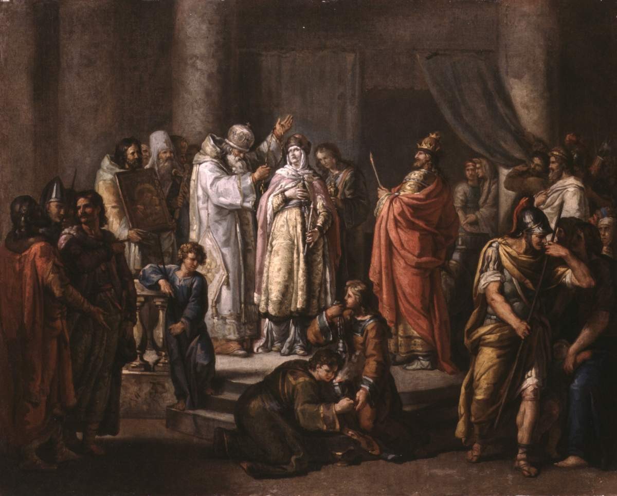 Крещение княгини Ольги в Константинополе, Ivan Akimovich Akimov, no later than 1792
