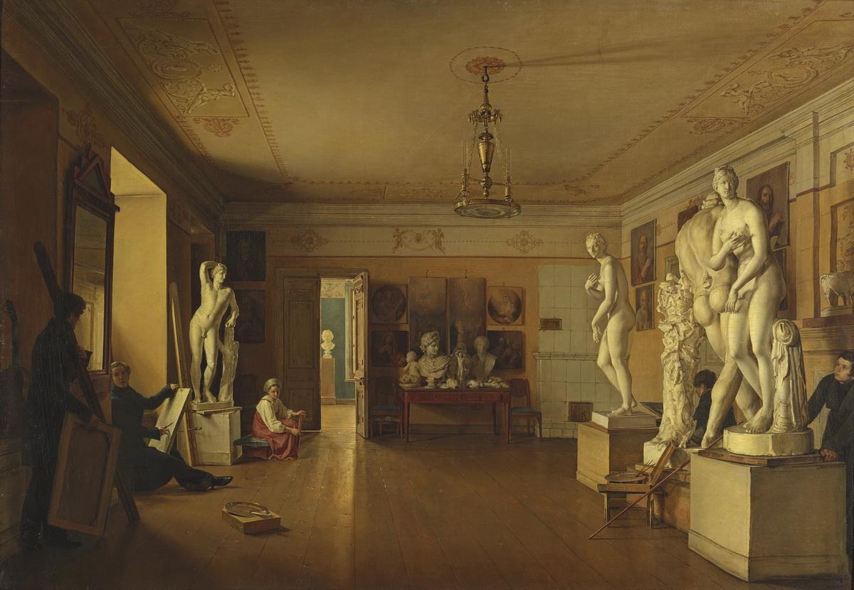 Мастерская художника А. Г. Венецианова в Петербурге, Alexey Venetsianov, 1827
