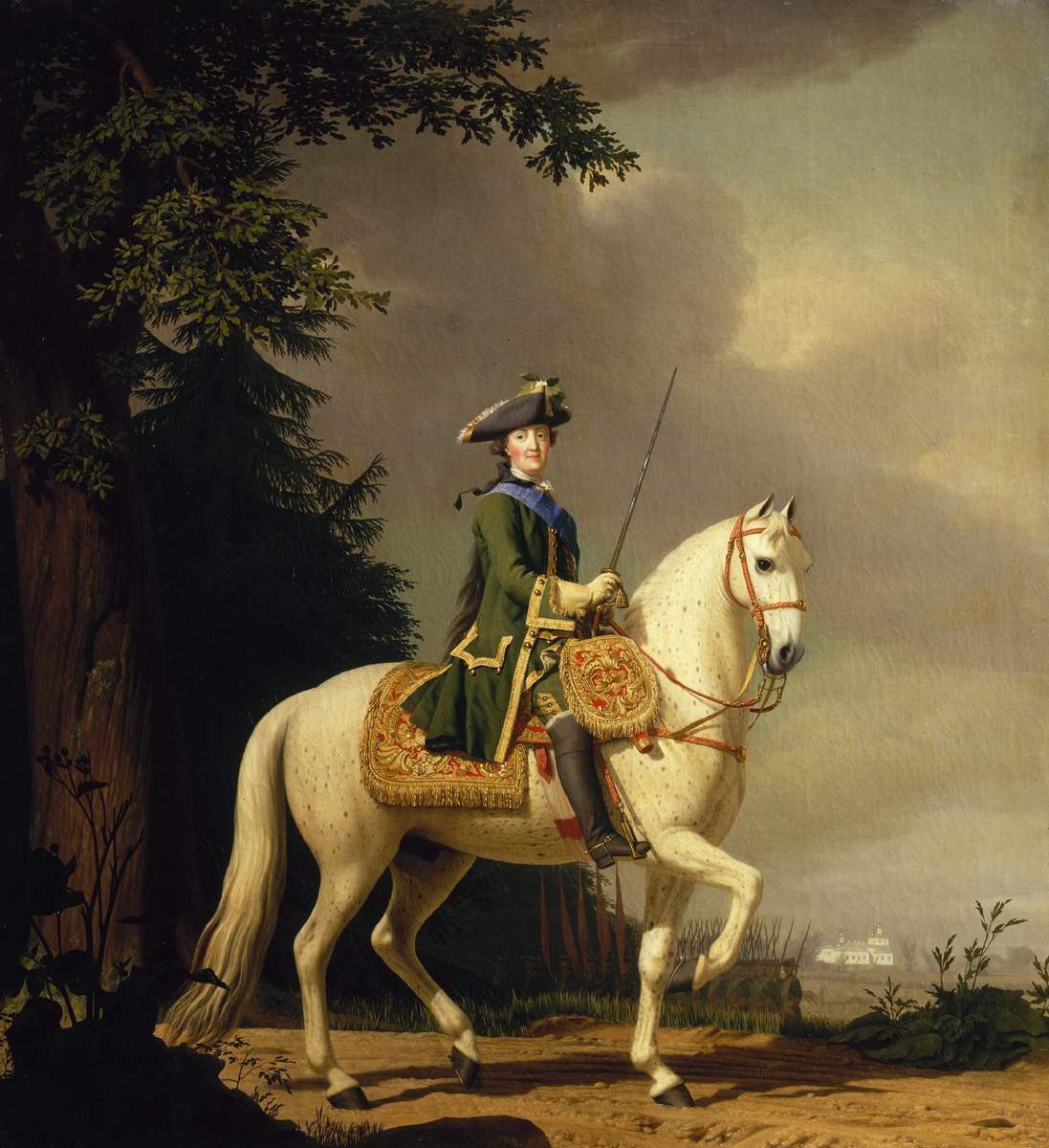 Портрет Екатерины II в гвардейском мундире на коне Бриллианте, Vigilius Eriksen, 1778