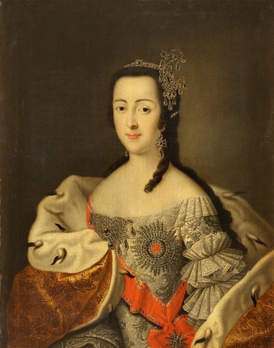 Портрет великой княгини Екатерины Алексеевны, Groot Georg Kristofor, between 1745 and 1749 (?)