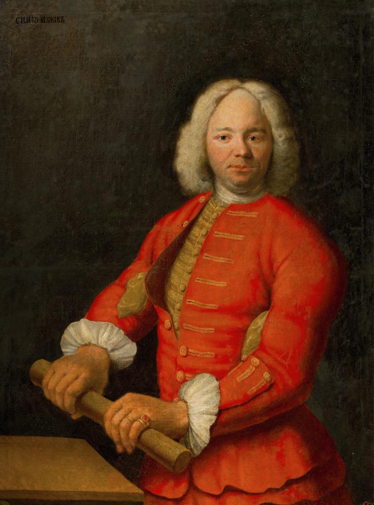 Портрет великана Николая Буржуа, Georg Gsell, no earlier than 1717 (1716?)
