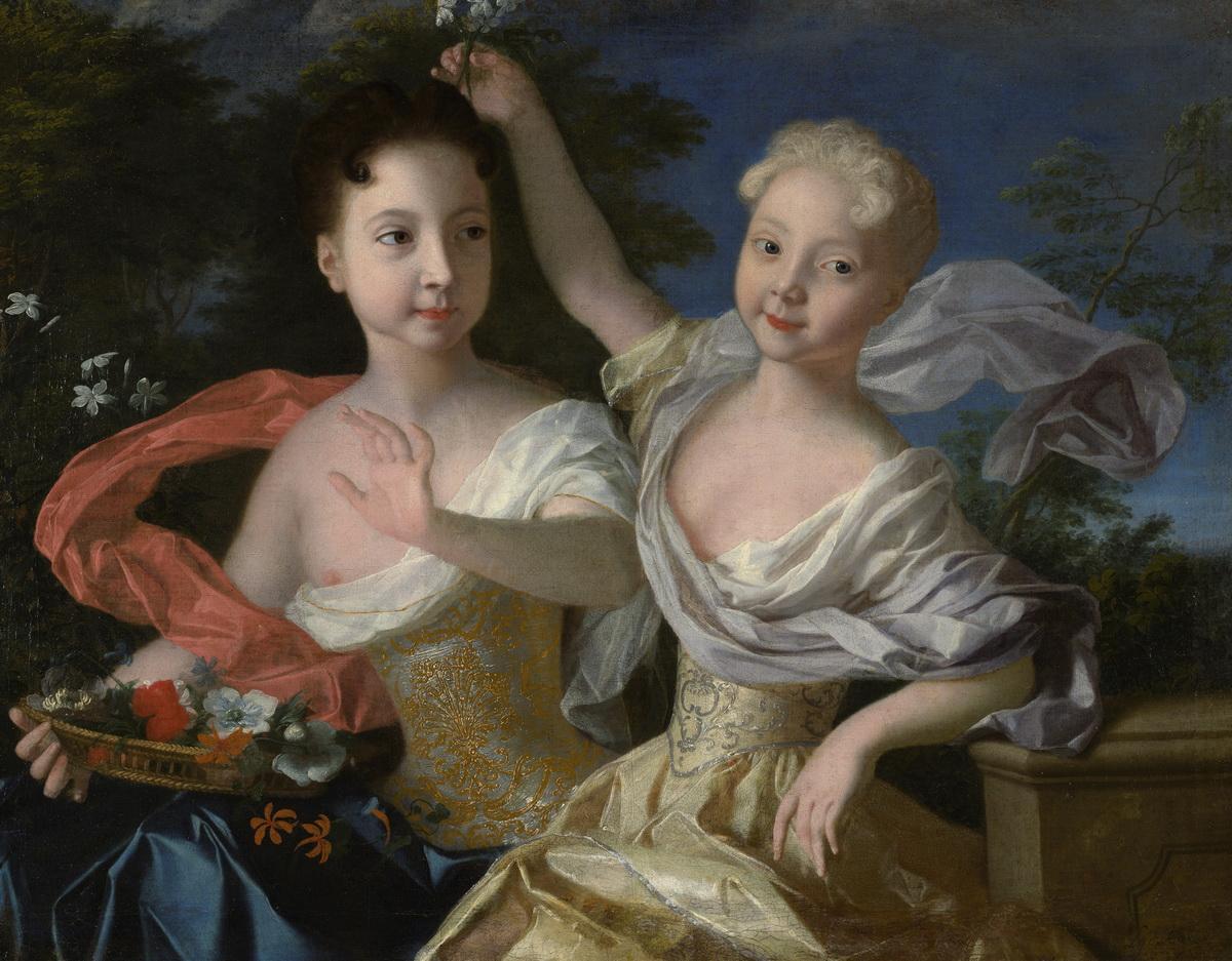 Портрет царевен Анны Петровны и Елизаветы Петровны, Louis Caravaque, 1717