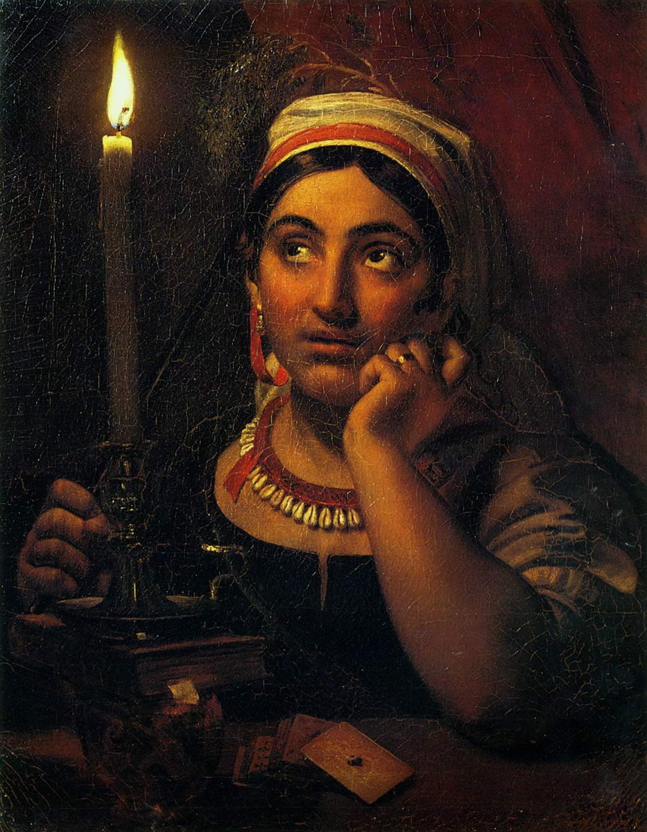 Ворожея со свечой, Orest Kiprensky, 1830