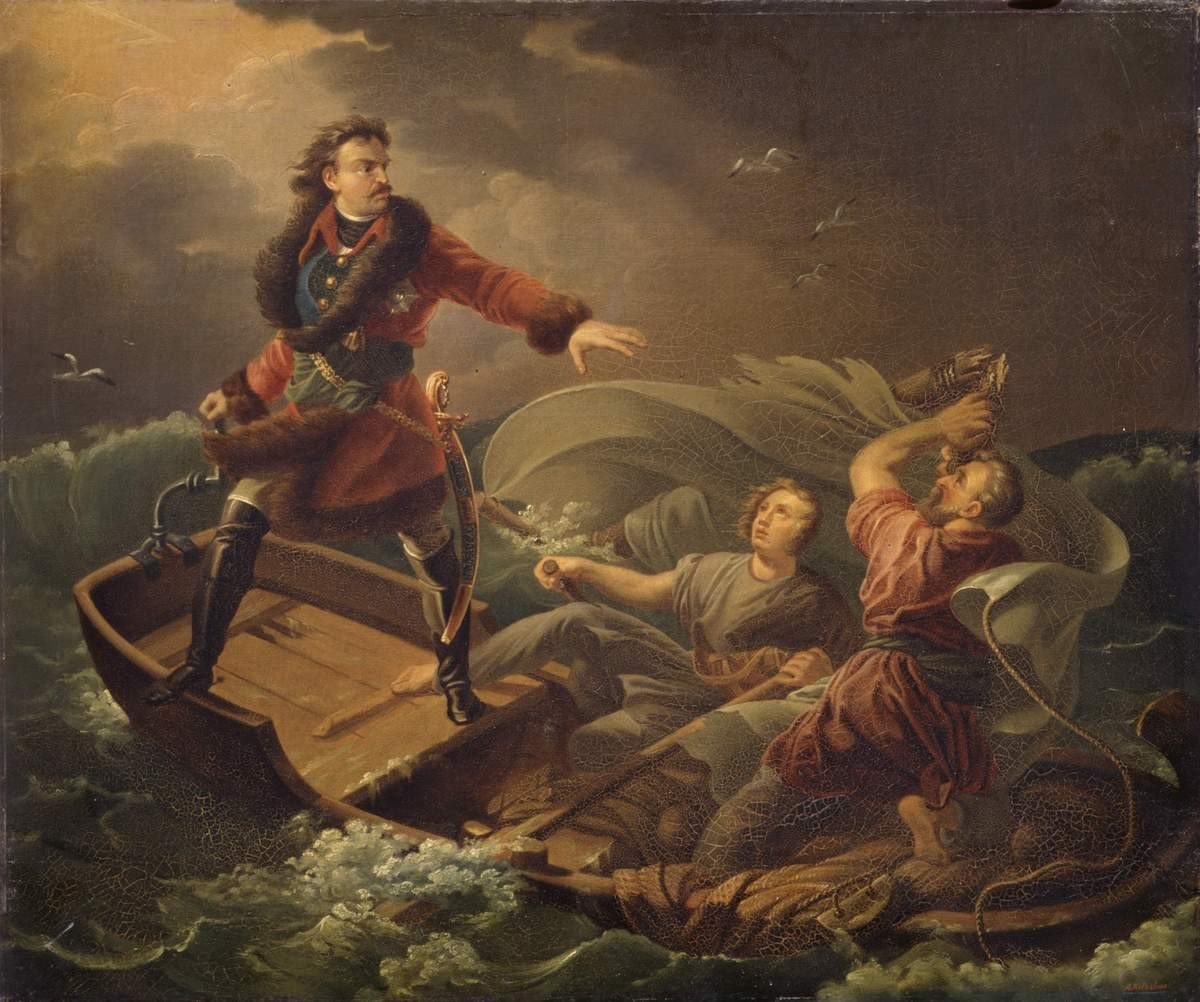 Подвиг Петра I во время бури, Alexander von Kotzebue, 1832