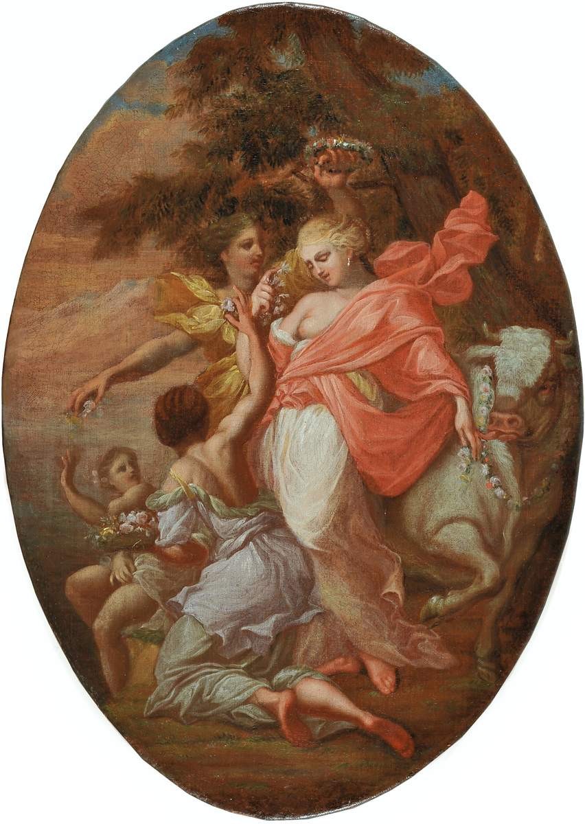 Медальон «Похищение Европы» (овальный), early 18th century