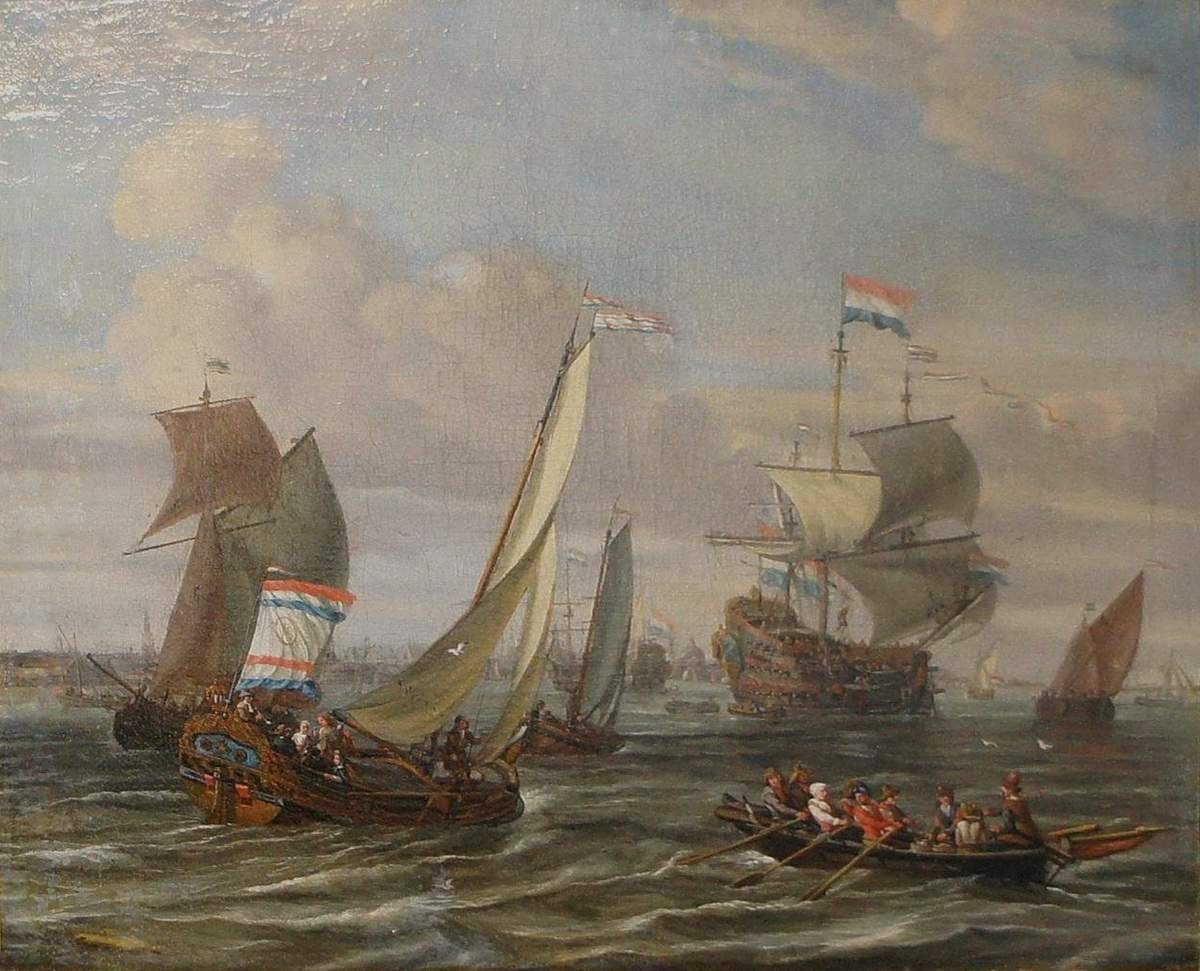 Картина «Морской пейзаж», A. Silo, Первая четверть XVIII в