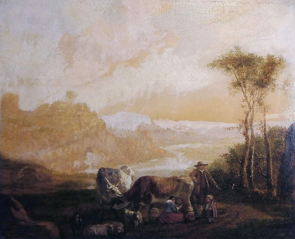 Картина «Сельский пейзаж», XVIII в