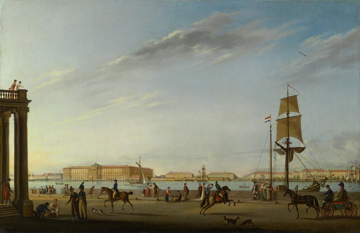 Вид на Академию художеств и Кадетский корпус, Johann Georg Mayr, 1802