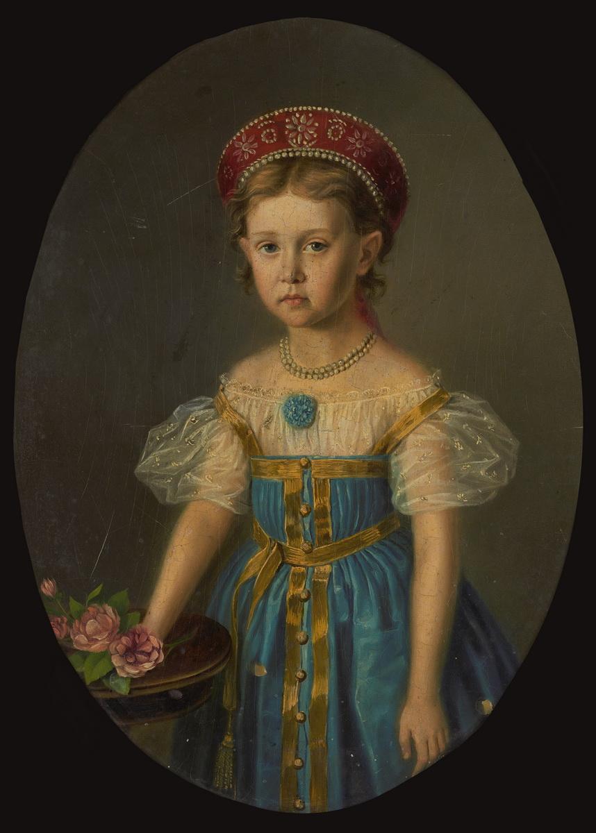 Портрет девочки в русском платье, second quarter of the 19th century