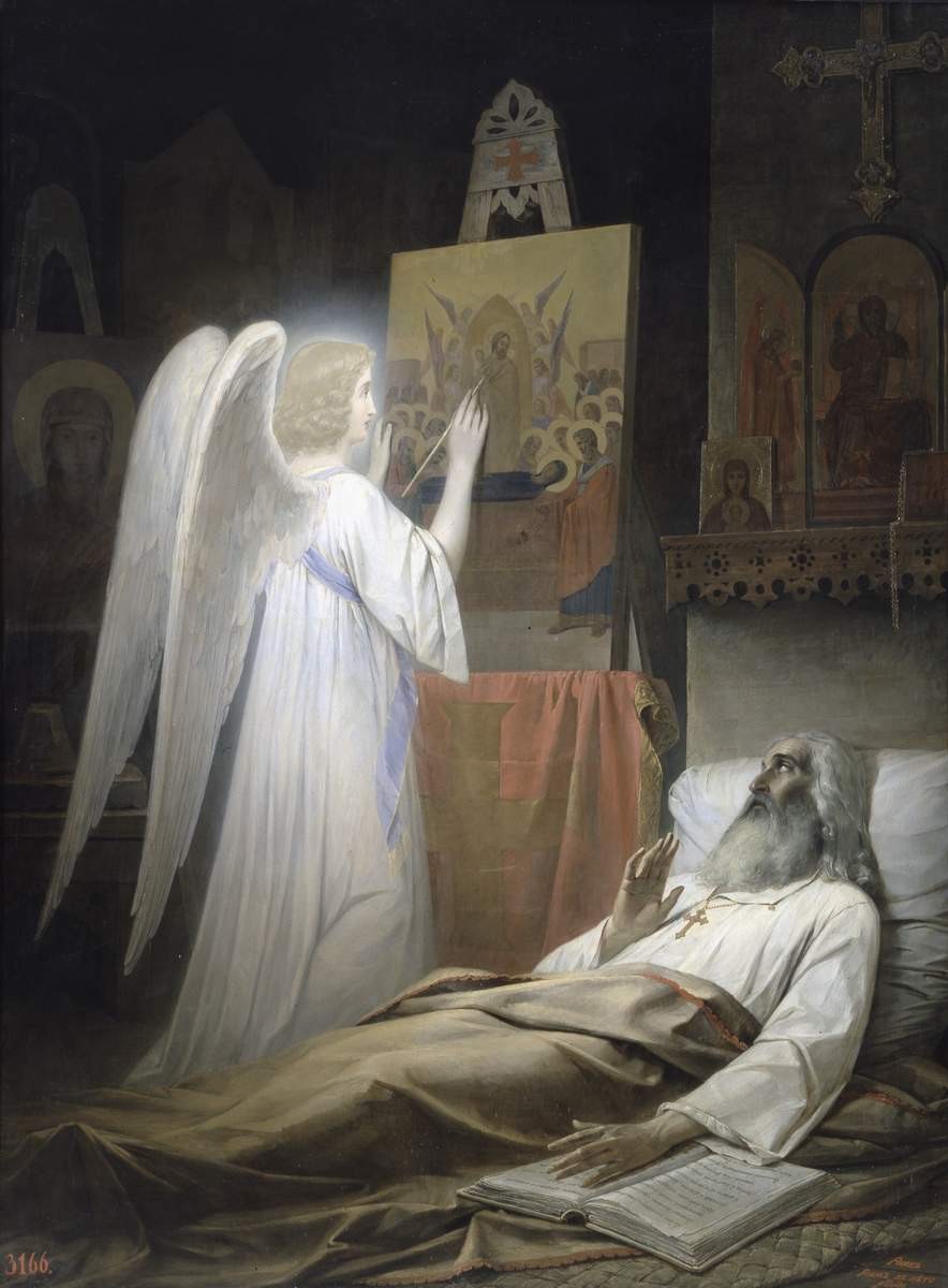 Блаженный Алипий, иконописец Печерский, Vasilij Raev, 1848