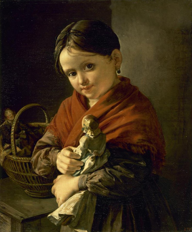 картина девочка с куклой