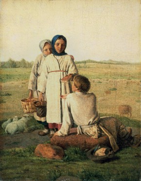 Крестьянские дети в поле (Мальчик с двумя девочками)