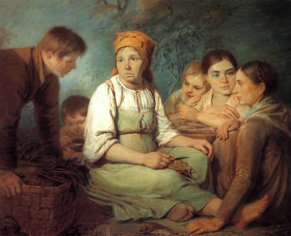 Очищение свеклы, Alexey Venetsianov, 1822 (?)