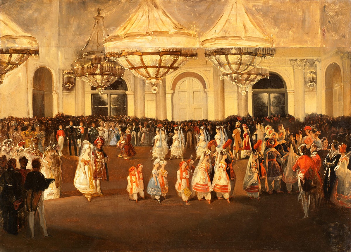 Костюмированный бал в Зимнем дворце при императоре Николае I, Bogdan Willewalde, early 1830s